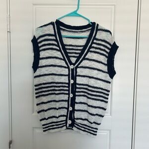 Striped Sleeveless Sweater Vest